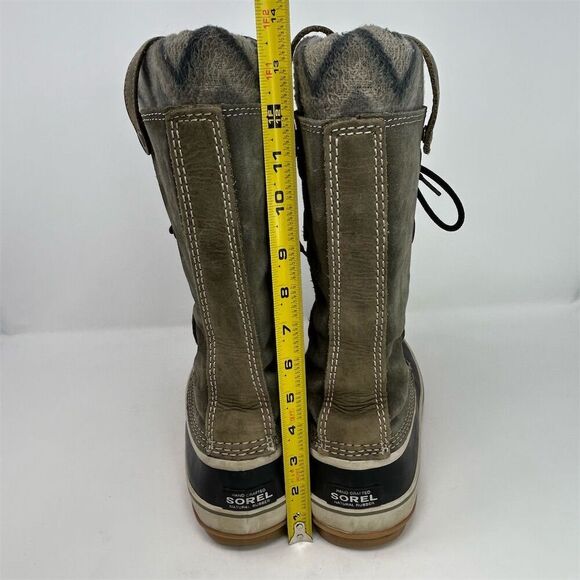 Sorel Joan Of Arctic Knit II Snow Boots Green Brown Taupe Size 10.5 Waterproof - Picture 8 of 14